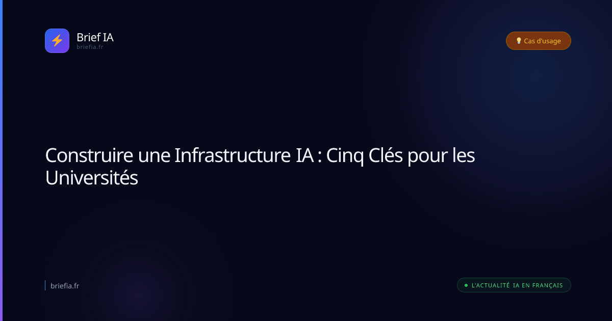 Brief IA : Construire une Infrastructure IA : Cinq Clés pour les Universités