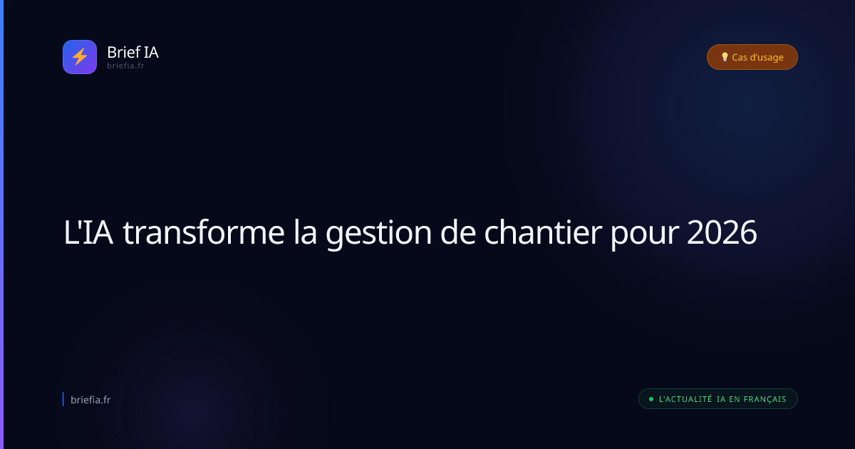 Brief IA : L'IA transforme la gestion de chantier pour 2026